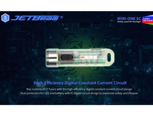 JETBeam MINI ONE SC 400 lumen USB-C rechargeable 365nm UV Light + RBG keychain light