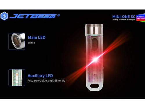 JETBeam MINI ONE SC 400 lumen USB-C rechargeable 365nm UV Light + RBG keychain light