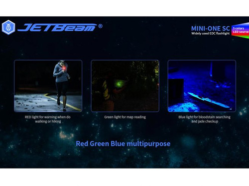 JETBeam MINI ONE SC 400 lumen USB-C rechargeable 365nm UV Light + RBG keychain light