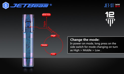 JETBeam JET-ST special edition 800 lumen titanium LED torch 