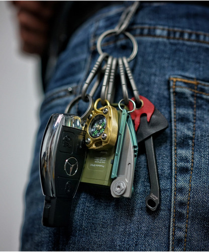 MecArmy CH6 mini titanium carabiner and keyring
