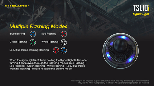 Nitecore TSL10i flashing coloured tail cap for i-Generation torches