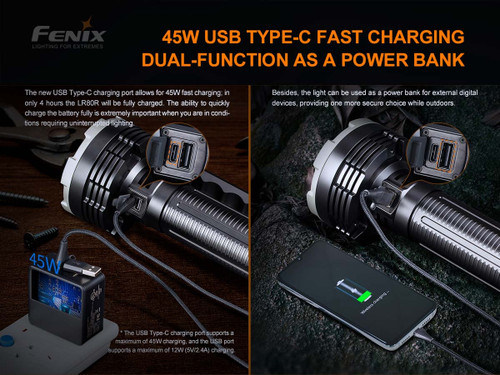 Fenix LR80R powerful 18000 lumen 1.1km rechargeable LED search light