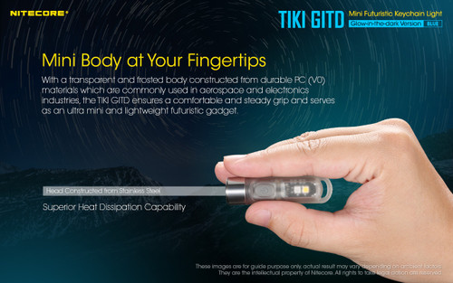 Nitecore TIKI GITD Blue glow in the dark 300 lumen keychain light
