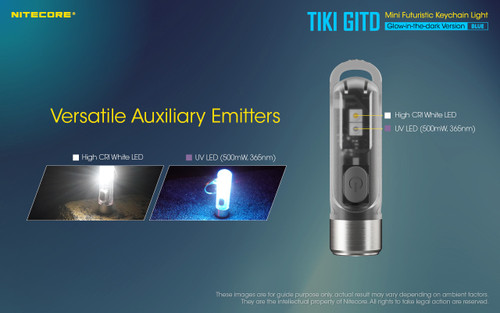 Nitecore TIKI GITD Blue glow in the dark 300 lumen keychain light
