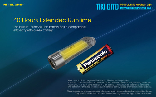 Nitecore TIKI GITD Blue glow in the dark 300 lumen keychain light