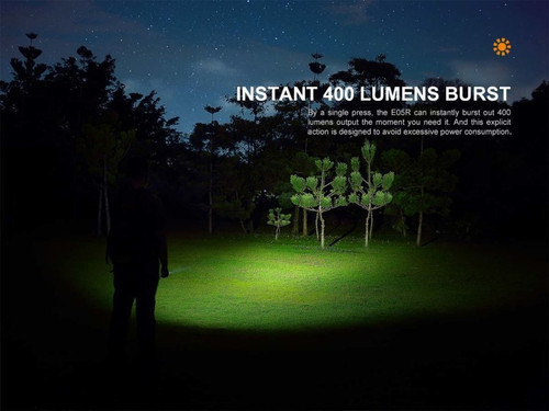Fenix E05R compact 400 lumen rechargeable keychain light