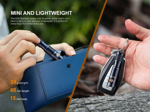 Fenix E05R compact 400 lumen rechargeable keychain light