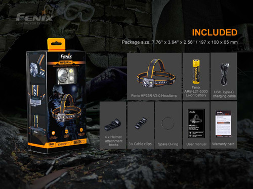 Fenix HP25R V2.0 versatile 1600 lumen spotlight & floodlight LED headlamp