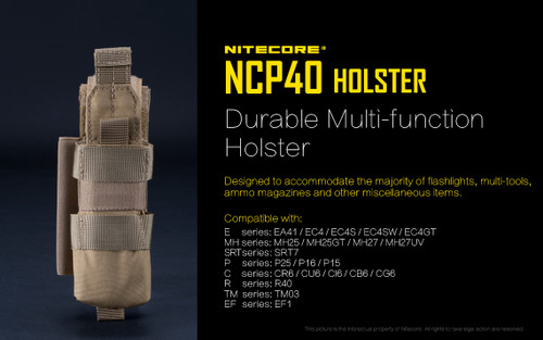 Nitecore NCP40 multi-functional tactical durable nylon holster