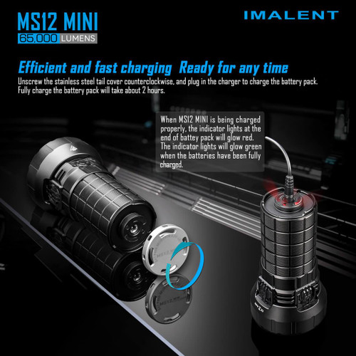 Imalent MS12 Mini Powerful 65000 lumen 1036m rechargeable search light