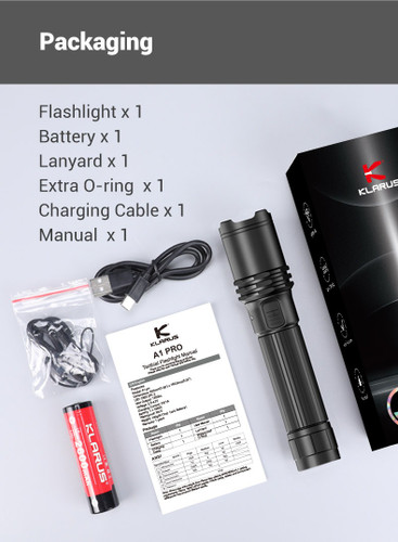 Klarus A1 Pro compact 1300 lumen USB-C rechargeable LED torch