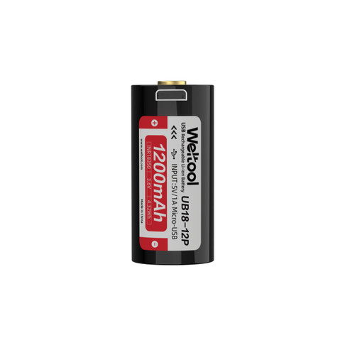 Weltool UB18-12P Micro USB rechargeable 1200mAh 18350 Li-ion battery