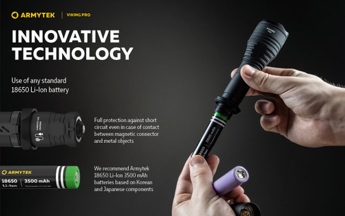 Armytek Viking Pro 2200 lumen 288m throw rechargeable LED torch