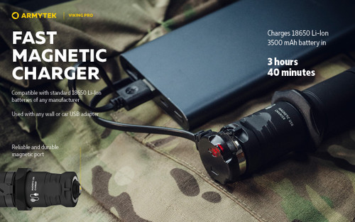 Armytek Viking Pro 2200 lumen 288m throw rechargeable LED torch