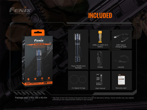 Fenix TK20R V2.0 Compact 3000 lumen rechargeable tactical LED torch