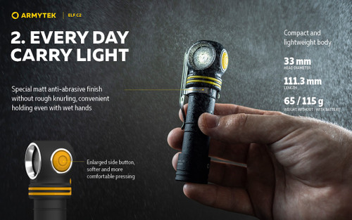 Armytek Elf C2 Compact 1100 lumen USB rechargeable headlamp
