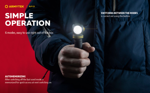 Armytek Elf C2 Compact 1100 lumen USB rechargeable headlamp