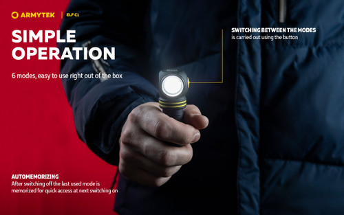 Armytek Elf C1 Compact 1000 lumen USB rechargeable headlamp