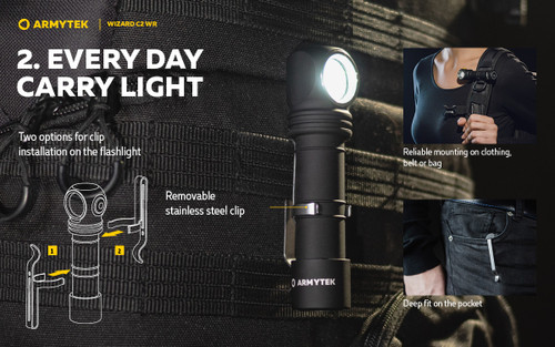 Armytek Wizard C2 WR Dual 1100 lumen rechargeable White and Red LED headlamp