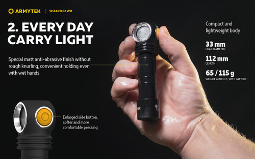 Armytek Wizard C2 WR Dual 1100 lumen rechargeable White and Red LED headlamp