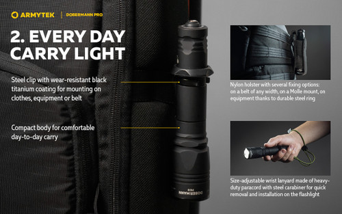 Armytek Dobermann Pro 1500 lumen 368m throw rechargeable LED torch