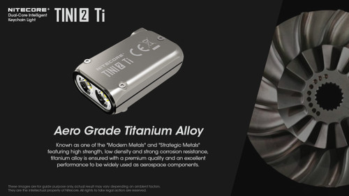 Nitecore TINI2 Ti 500 lumen USB-C rechargeable titanium keychain light