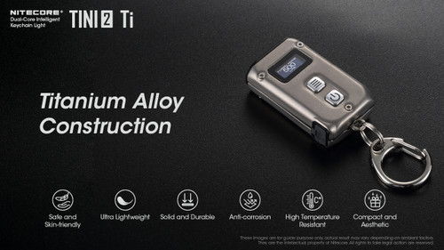 Nitecore TINI2 Ti 500 lumen USB-C rechargeable titanium keychain light