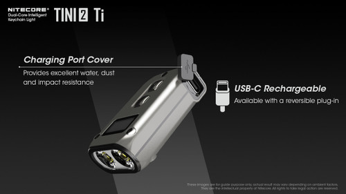 Nitecore TINI2 Ti 500 lumen USB-C rechargeable titanium keychain light
