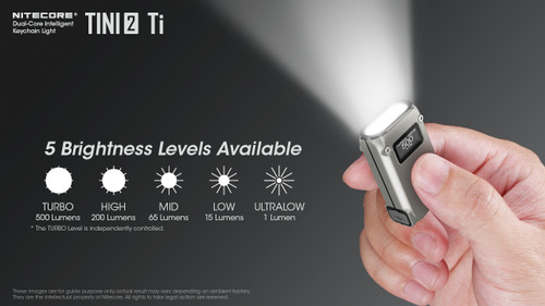 Nitecore TINI2 Ti 500 lumen USB-C rechargeable titanium keychain light