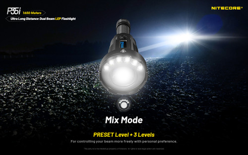 Nitecore P35i Dual beam 3000 Lumen 1615m throw rechargeable LEP & LED torch