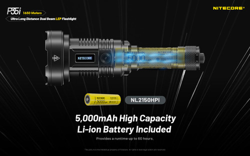 Nitecore P35i Dual beam 3000 Lumen 1615m throw rechargeable LEP & LED torch
