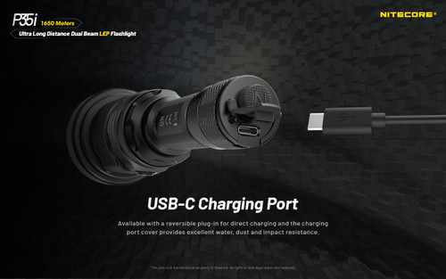 Nitecore P35i Dual beam 3000 Lumen 1615m throw rechargeable LEP & LED torch