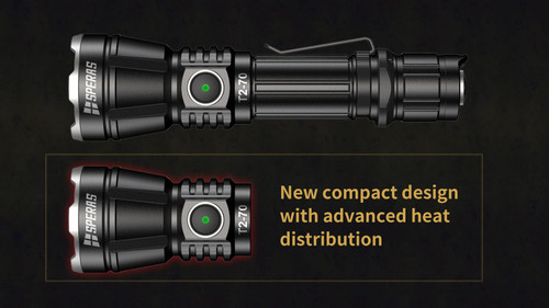 Speras T2-70 Compact 3300 lumen 280m rechargeable LED torch