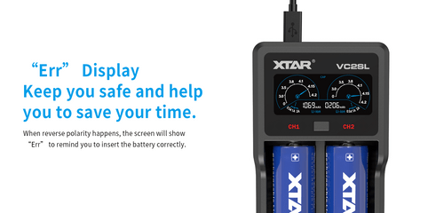 Xtar VC2SL 2 Channel USB-C powered battery charger