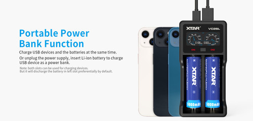 Xtar VC2SL 2 Channel USB-C powered battery charger