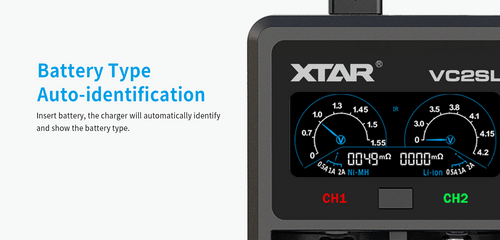 Xtar VC2SL 2 Channel USB-C powered battery charger