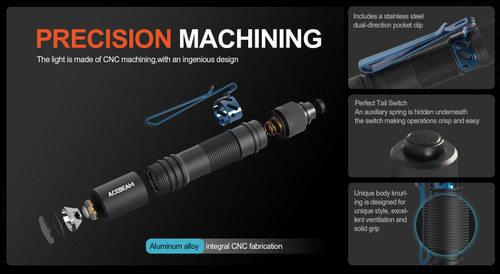 AceBeam Pokelit AA Small High CRI 550 Lumen EDC Torch