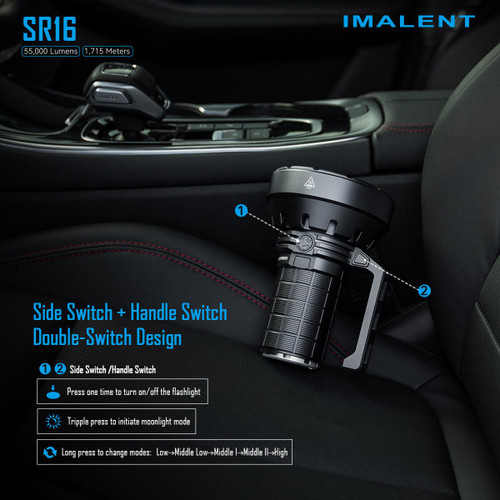 Imalent SR16 Powerful 55000 lumen 1715m throw rechargeable search light
