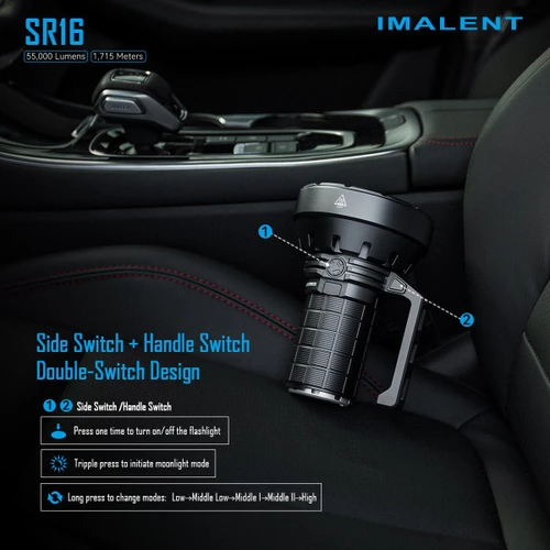 Imalent SR16 Powerful 55000 lumen 1715m throw rechargeable search light