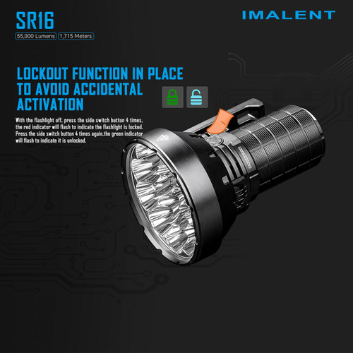 Imalent SR16 Powerful 55000 lumen 1715m throw rechargeable search light