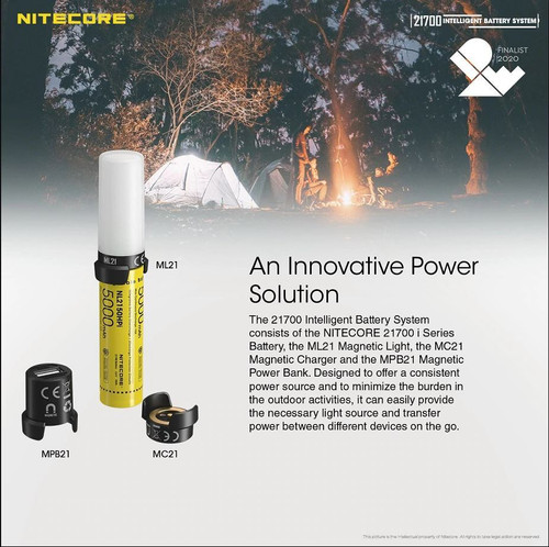 Nitecore NL2150HPi Set 5000mAh rechargeable battery with magnetic light & power bank