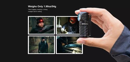 Olight Perun 2 Mini 1100 lumen right-angle torch and headlamp
