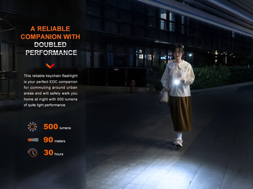 Fenix E03R  V2.0 Mini 500 lumen USB-C rechargeable keychain light