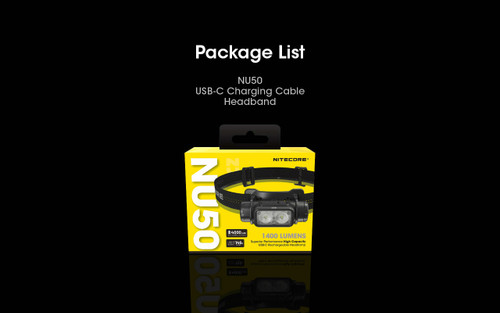 Nitecore NU50 High Output 1400 lumen lightweight rechargeable headlamp
