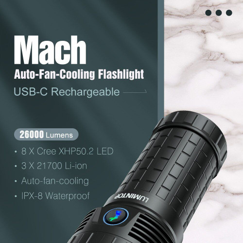Lumintop Mach Compact 26000 lumen 520m throw rechargeable torch