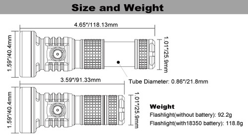 Manker MC13 II SBT90.2 Mini 4500 lumen 665m rechargeable thrower