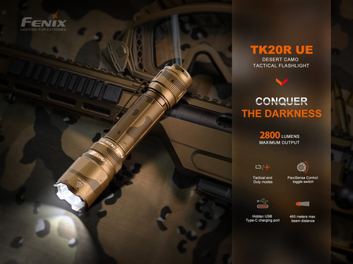 Fenix TK20R UE Compact 2800 lumen rechargeable tactical torch