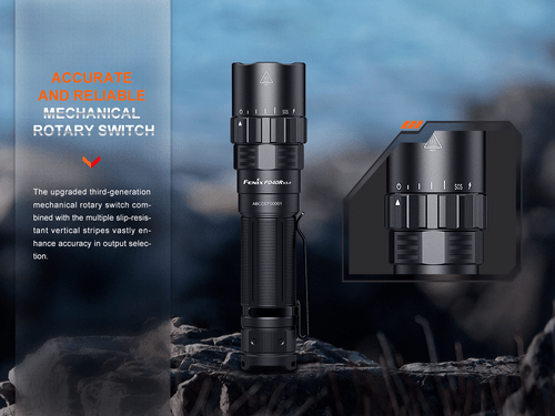 Fenix PD40R V3.0 Rotary Switch 3000 lumen rechargeable torch