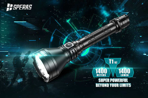 Speras T1K V2 Long range 1400 lumen 1400m rechargeable hunting kit